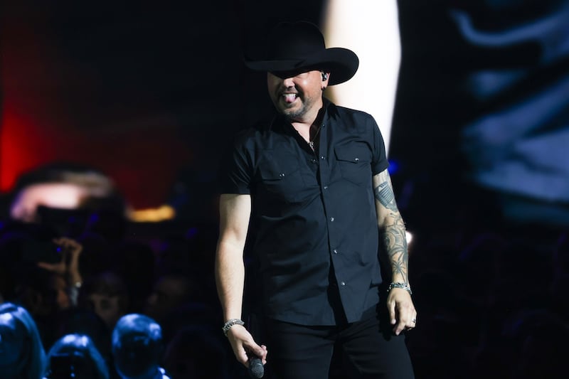 Jason Aldean performing during the Liberty Ball. Photograph: Maasni Srivastava/EPA