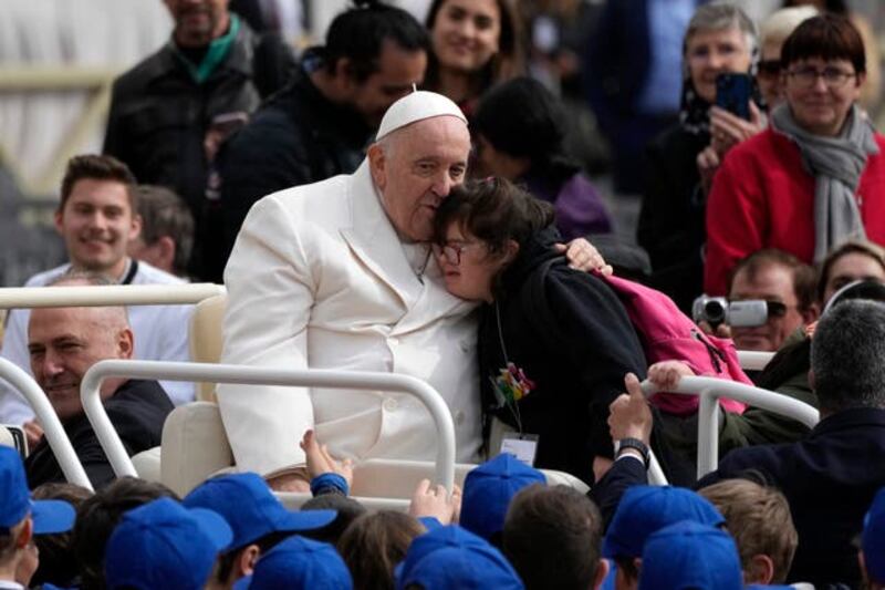 The pope appeared in relatively good form during his regularly scheduled, general audience on Wednesday. Photograph: AP