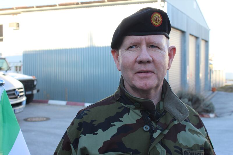 Col Tim Daly, part of the Defence Forces peacekeeping mission in Kosovo, in KFOR headquarters Camp Film City. Photograph: Jack Power