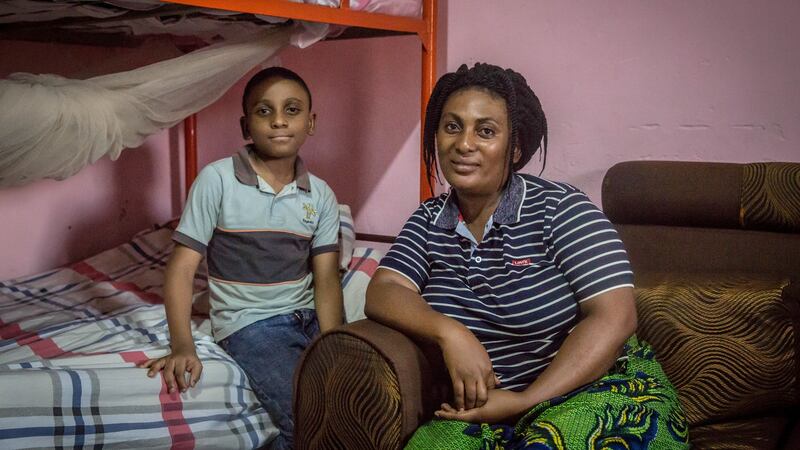 Soki Mbugheki, a Congolese refugee with three children, says everyone in Kampala’s ‘Congo Quarter’ is struggling to get food, and work has dried up. Photograph: Sally Hayden