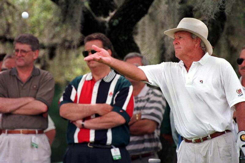 Arnold Palmer throws a ball to his caddy while waiting to tee off at the start of the Bay Hill Invitational in Orlando, Florida on March 20th. Photograph: Carlo Allegri/AFP via Getty Images