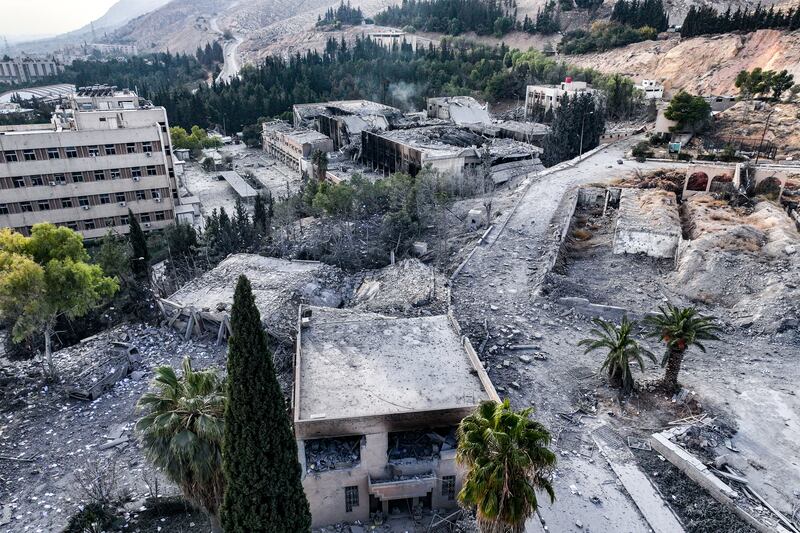 The aftermath of an overnight strike attributed to Israel on the Barzeh scientific research centre affiliated with the Syrian defence ministry in northern Damascus on December 10th. Photograph: Omar Haj Kadour/AFP via Getty