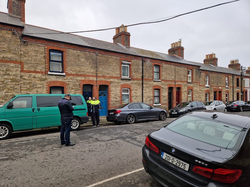 The scene of the suspect's arrest in Stoneybatter, Dublin. Photograph: Conor Gallagher