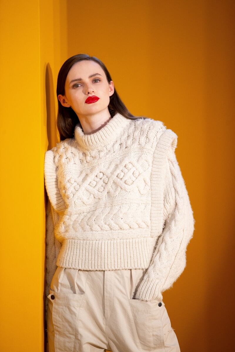 Maria Traynor wears Isabel Marant Knit €720.00 Isabel Marant Pants €390. Photograph: Tom Honan