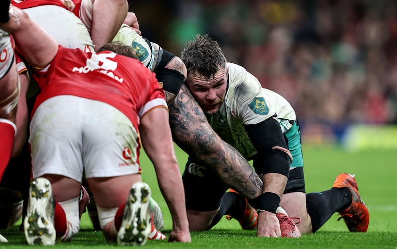 Ireland's Peter O'Mahony in a scrum. Photograph: Dan Sheridan/Inpho