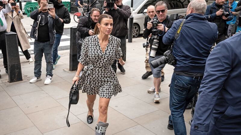 Coleen Rooney at the Royal Courts of Justice in London on Wednesday. Photograph: Aaron Chown/PA