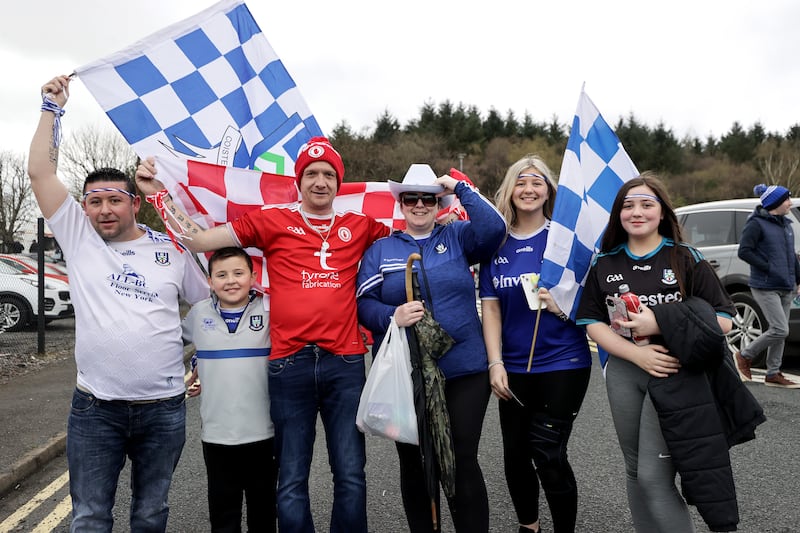 Tyrone and Monaghan fans arrive. Photograph: Laszlo Geczo/Inpho