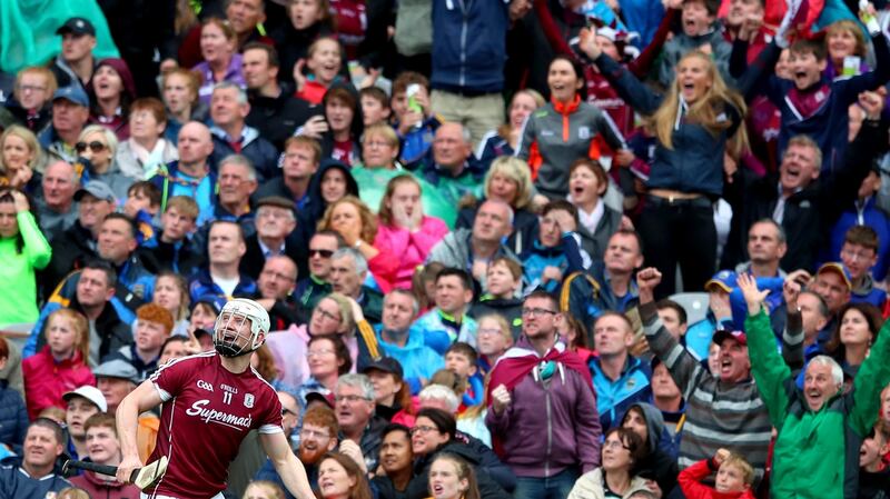 Joe Canning  looks on as his late point beats Tipperary. But the Galway attack is no longer overreliant on the Portumna star. Photograph: James Crombie/Inpho