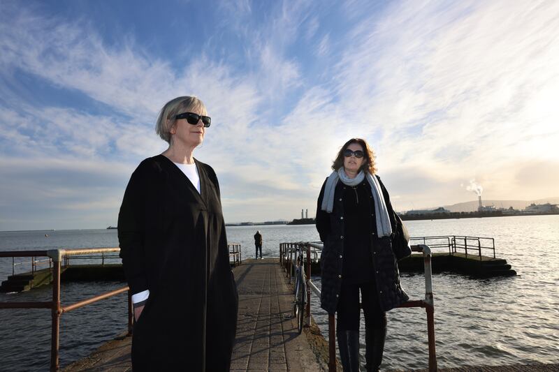 Deirdre Nichol (right), chairperson of the Clontarf Residents Association, with Antoinette O’Neill of the joint working group Clontarf Promenade & Flood Defence Protect, in Clontarf. Photograph: Dara Mac Dónaill/The Irish Times