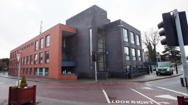 Gardaí stopped a car after the robbery and arrested two men aged 27 and 37 who were taken to Clondalkin Garda station (above), where they are being detained under the provisions of Section 30 Offences Against the State Act 1939, as amended. Photograph: Gareth Chaney/Collins