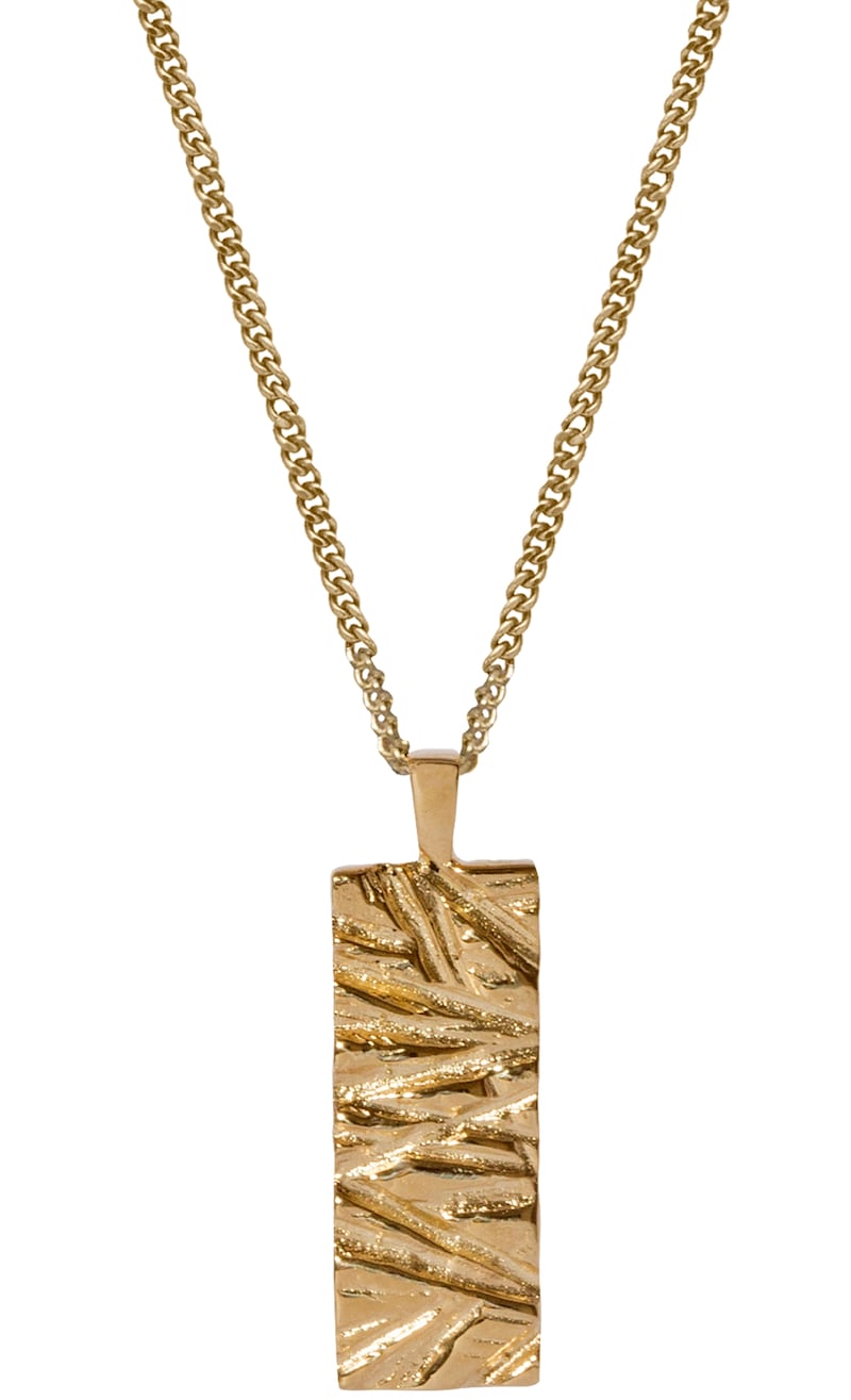 9ct recycled gold Rugged Tag pendant, €799 from Edge Only