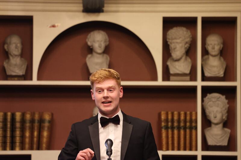 Gavin Dowd (Sadsi), one of the contestants at The Irish Times Debate semin-finals, in partnership with ARINS, at the Royal Irish Academy, Dublin.  Photograph: Nick Bradshaw