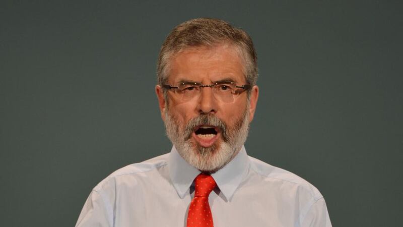 Sinn Féin leader Gerry Adams said yesterday he would not rule out going into coalition with Fianna Fáil after the next general election. Photograph: Alan Betson/The Irish Times