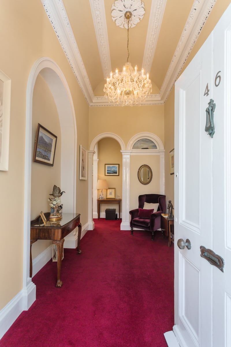 High-ceilinged entrance hallway