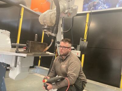  Dempsey Maher, robotic welding operator and trainer: 'Some people thrive better with more emphasis on real-world experience; I know I have no regrets.'