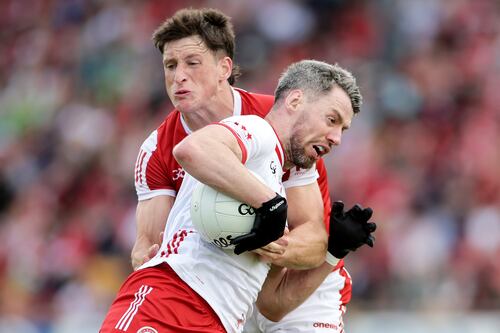 Tyrone take full advantage of Cork’s black card to secure home preliminary quarter-final