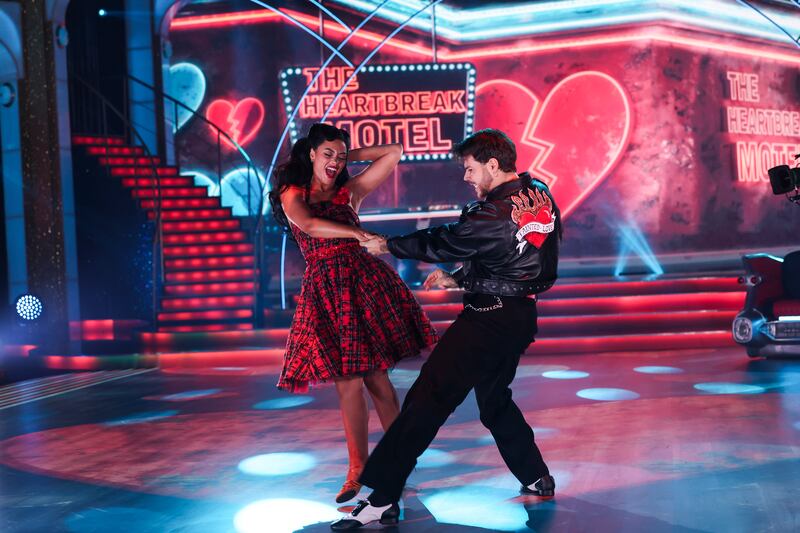 Actor Yasmin Seky with her dance partner Simone Arena. Photograph: Kyran O’Brien/kobpix