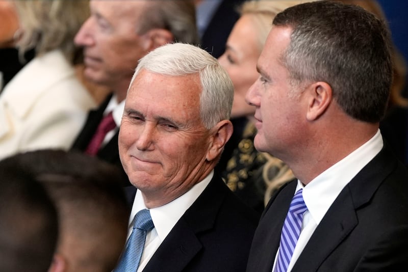 Former US vice-president Mike Pence during Donald Trump's presidential inauguration on Monday. Photographer: Julia Demaree Nikhinson/AP Photo/Bloomberg