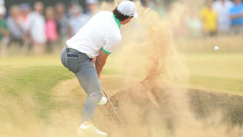 Rory McIlroy will have to dust himself off and look to salvage some pride in tomorrow’s second round of the   2013 Open Championship at Muirfield Golf Club, East Lothian.  Photograph: Mike Egerton/PA Wire