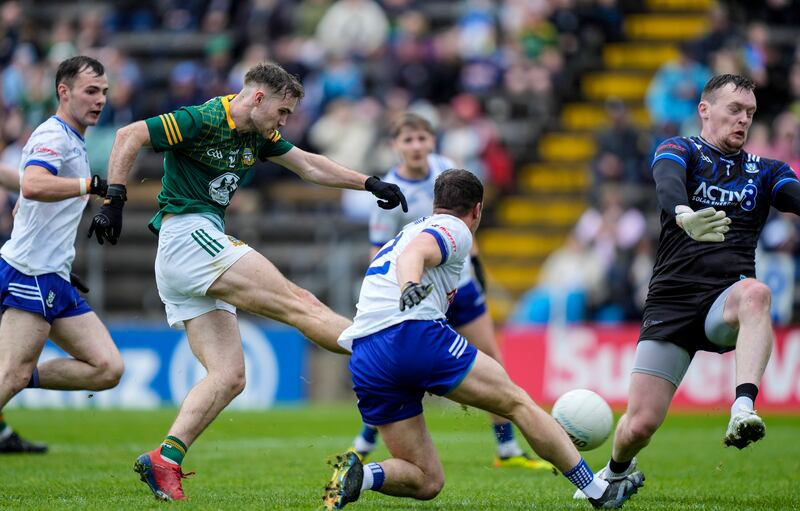 Cathal Hickey of Meath scores a goal against Monaghan - but when did he score it? Photograph: James Lawlor/Inpho