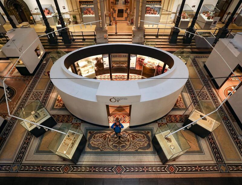 Visitors at the National Museum of Ireland’s Museum of Archaeology, on Kildare Street in Dublin, after it reopened today. Photograph: Crispin Rodwell