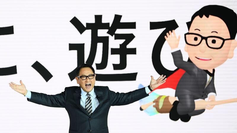 Toyota’s boss Akio Toyoda embraced the new era most warmly of all the executives, invoking his cartoon caricature Morizo to spell out a future that also includes mobile services, in-car personal assistants and autonomous public transport to name just a few