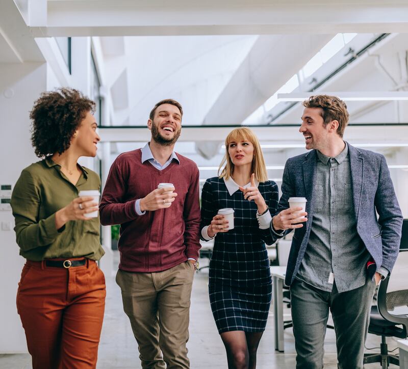 Making coffee for a colleague or two can release the feel good hormone oxytocin in the giver and the receivers. Photograph: iStock