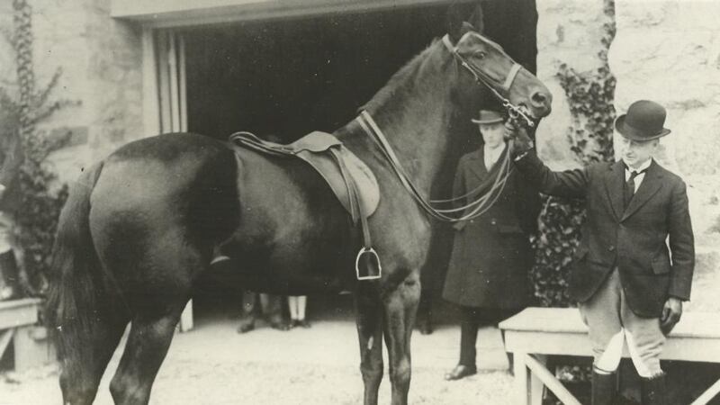 Holding the reins: WT Cosgrave with Duster the horse in Washinton DC. Cosgrave cantered over the city’s bridle paths, “willingly posing for cameramen”, as a news caption had it