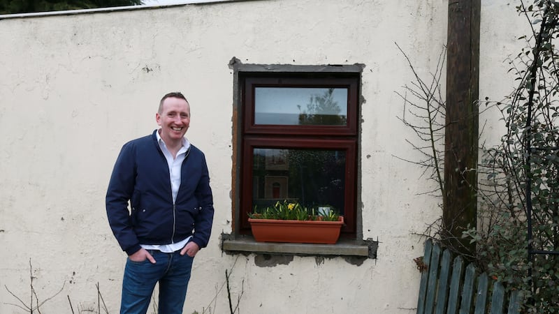 Alan Byrne’s  at the side of his new home office in Ballacolla Co Laois that he converted from a stable.Photograph: Laura Hutton / The Irish Times