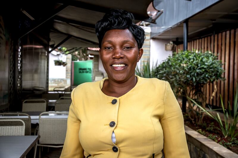 Nakuru County assembly member Leah Wambui Ng’ang’a, whose campaign slogan was  was 'mama kazi' – women and work. Photograph: Sally Hayden.