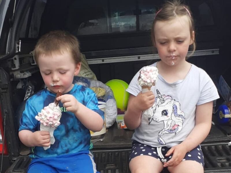 Mikey (2) and Thelma (5) Dennany died together in a car fire last Friday afternoon, which left their mother, Lynn Egar (48), seriously injured.