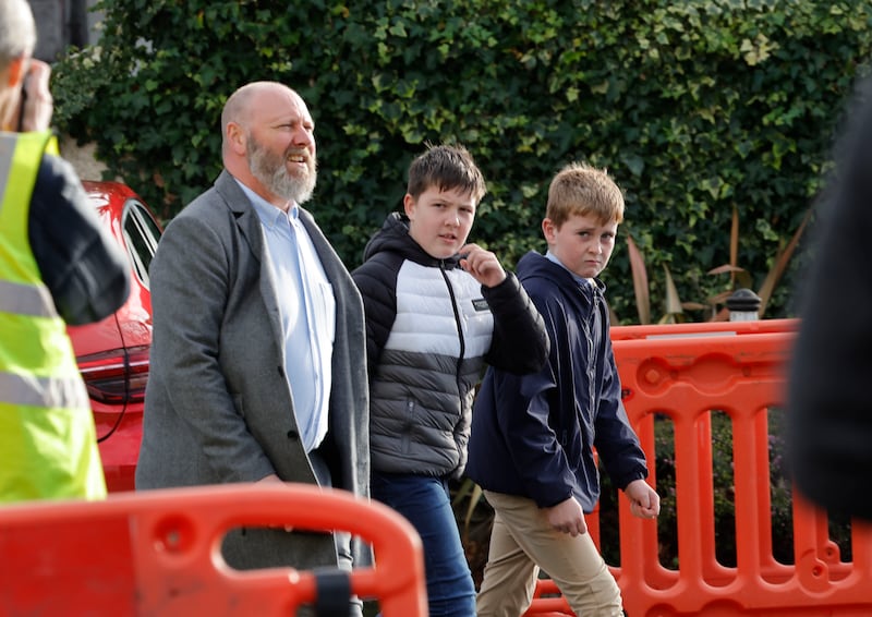 Vicky Phelan's husband Jim arrives at her memorial service at the Church of the Assumption, Mooncoin, Co Kilkenny, on Sunday. Photograph: Alan Betson
