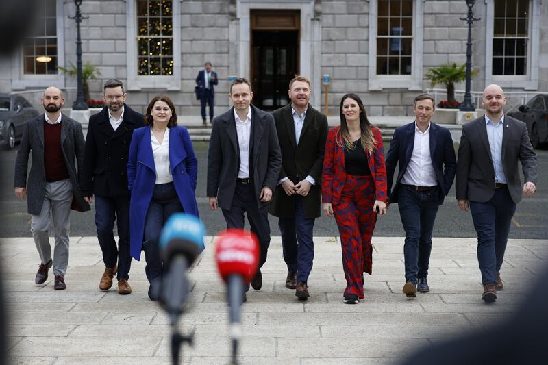 Members of the Social Democrats’ parliamentary party, including deputy leader Cian O’Callaghan. Photograph Nick Bradshaw