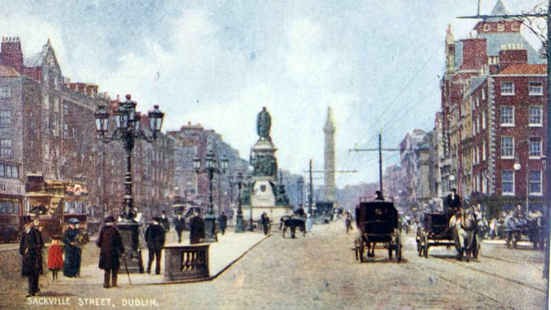 Watercolour painting depicting Sackville Street, Dublin. Photograph: Universal History Archive/Universal Images Group via Getty Images