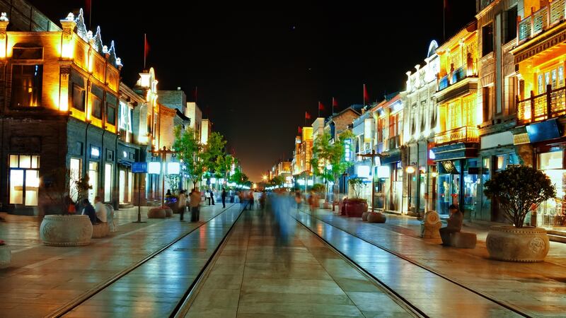 Qianmen shopping street combines contemporary and traditional Beijing. Photograph: iStock