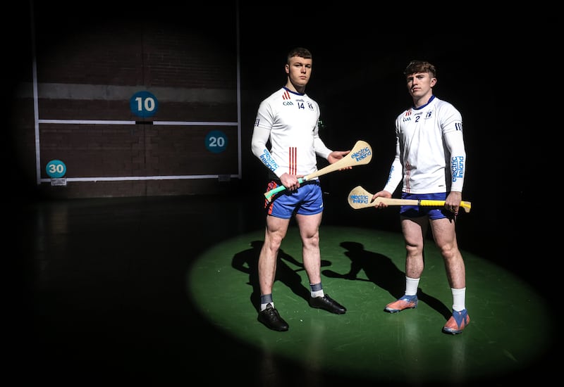 Mary Immaculate College team-mates  Shane O’Brien (Limerick) and Adam Hogan (Clare) ahead of the upcoming Electric Ireland GAA Higher Education Championships. Photograph: Dan Sheridan/Inpho