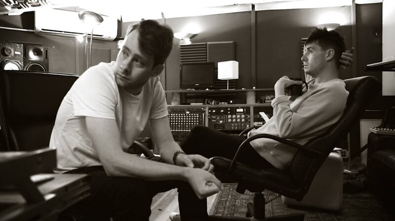 Engineer and co-producer Ian Flynn with  Greg Clifford: Mastery of craft permeates the work. Photograph: Dave Clifford