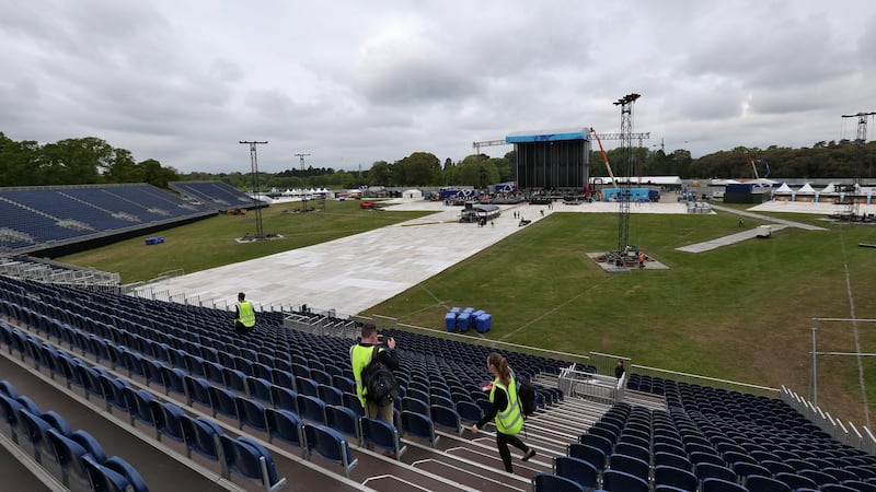 An image showing the scale of the arena in the Phoenix Park for the Ed Sheeran shows this week. Photograph: Colin Keegan/Collins Dublin