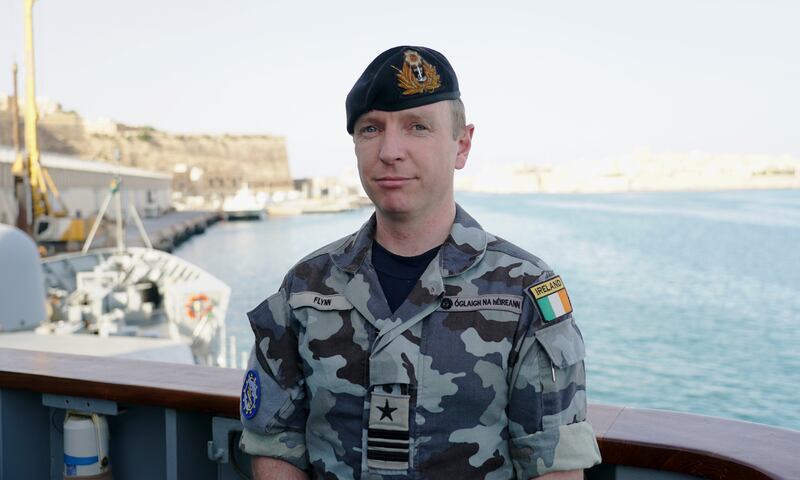 Lieut Cdr Alan Flynn is the Captain of LÉ William Butler Yeats and is leading the Irish sailors in Operation Irini