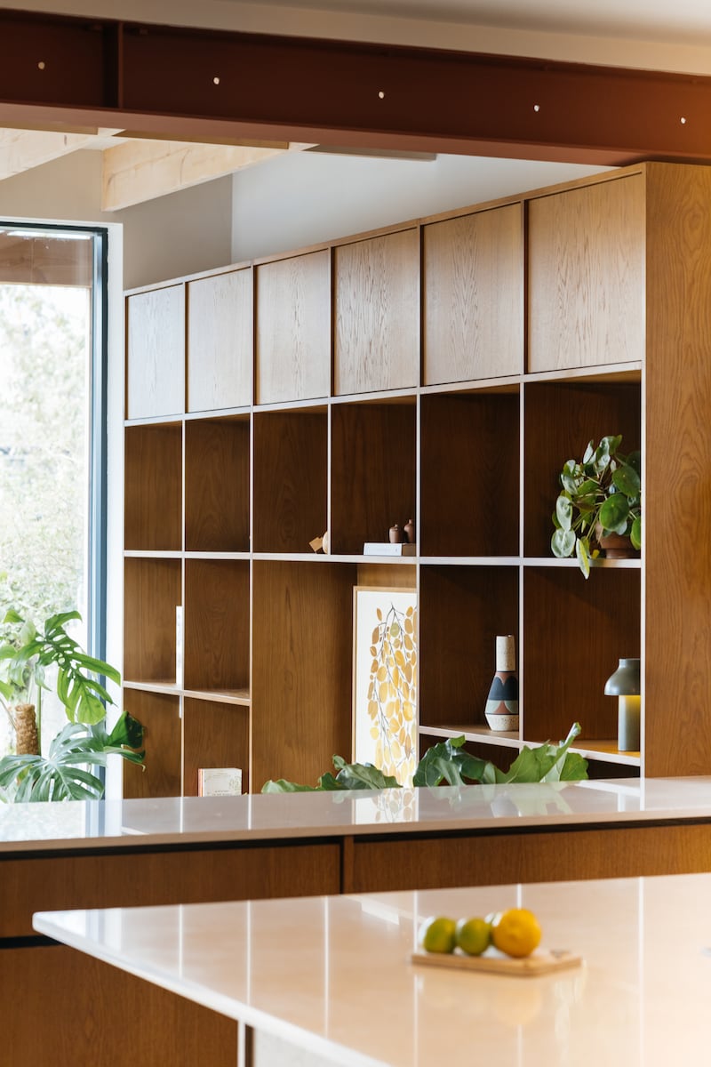 Shelving in the living area