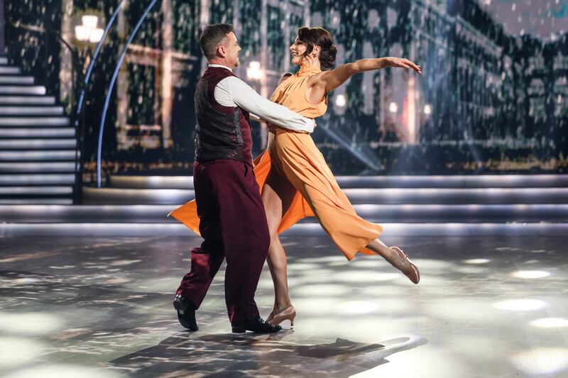 Buster from Mrs Brown’s Boys TV Show Danny O’Carroll with his dance partner Salome Chachua. Photograph: Kyran O’Brien/kobpix