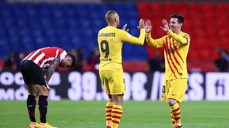 Martin Braithwaite won the Copa del Rey with Catalan club Barcelona this season. File photograph: Fran Santiago/Getty Images