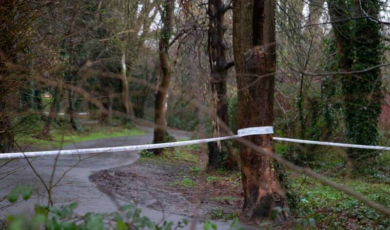 Crime scene tape at Santry Demesne where the search for missing Icelandic man Jon Jonsson has been taking place this week. Photograph: Colin Keegan/Collins