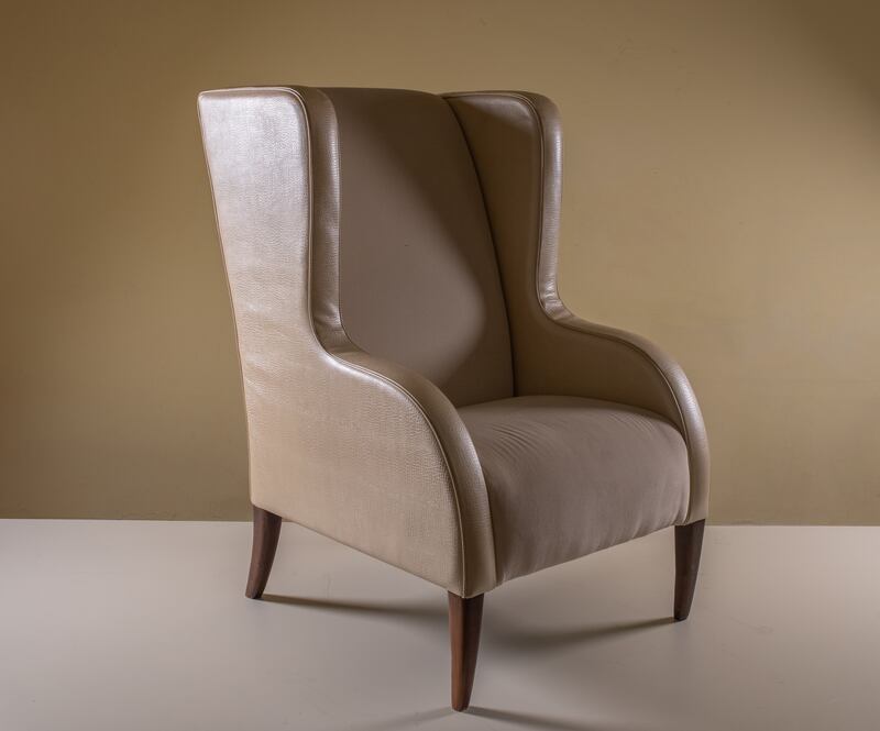 Fendi  faux crocodile leather upholstered wingback chair, €1,500-€2,500