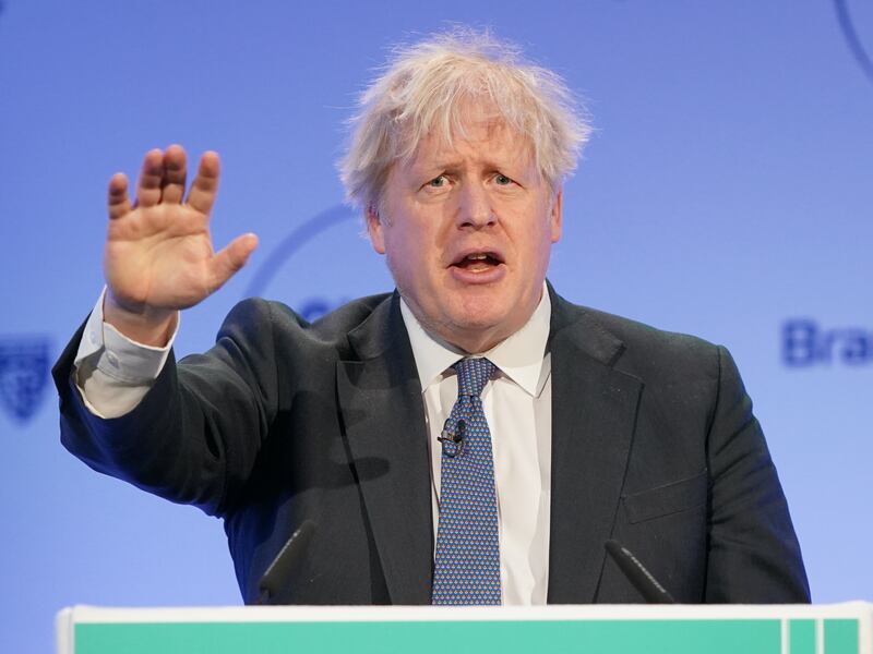 Former British prime minister Boris Johnson, disgraced for lying to MPs over Covid lockdown parties and no longer a member of parliament. Photograph: Jonathan Brady/PA Wire 