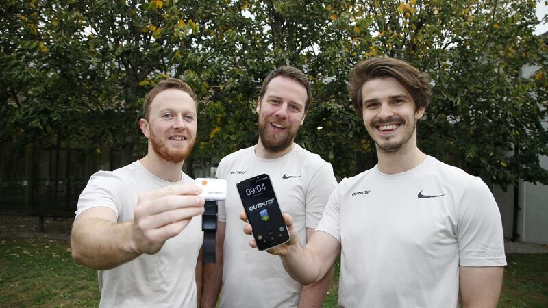 From left,   Dr Martin O’Reilly, Dr Darragh Whelan and Julien Eberle, the founders of Output Sports.