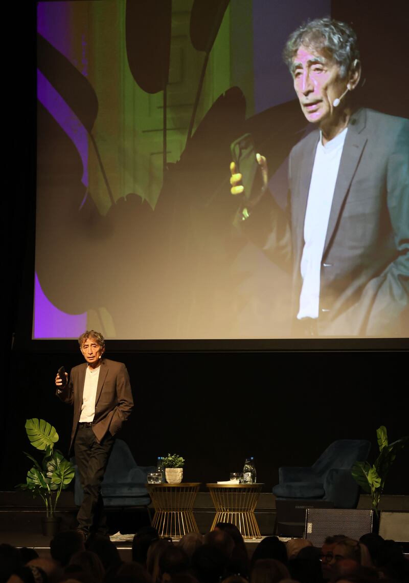 Dr Gabor Maté speaking at an event at the RDS. He argues in The Myth of Normal that self-sacrificing people who can’t express their needs are more likely to succumb to chronic illness.Photograph: Sasko Lazarov/Photocall Ireland