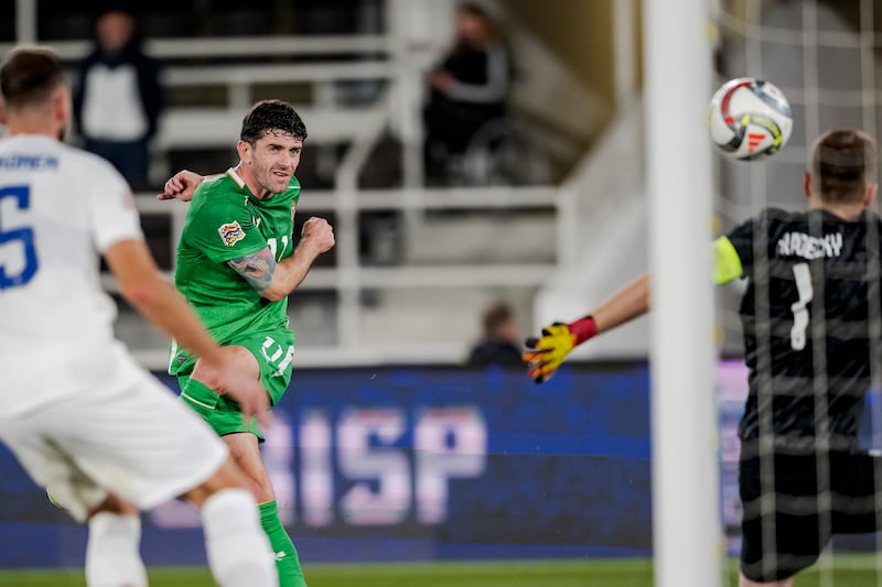 Robbie Brady's winning goal against Finland was evidence of his determination to continue doing his all for Ireland. Photograph: Jussi Eskola/Soccrates/Getty Images)