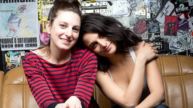 Obvious Child director Gillian Robespierre with star Jenny Slate