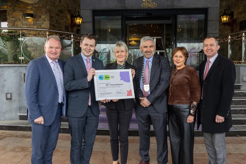 Pat Pigott, AIB head of branches South West Region; Adam Harris, chief executive AsIAm, Ireland’s Autism Charity; Denise Foley, AIB Tralee; Stephen Stack, branch manager AIB Tralee; Siobhán Horgan, AIB Tralee; Denis Doolan, AIB head of people experience